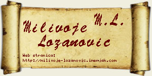 Milivoje Lozanović vizit kartica